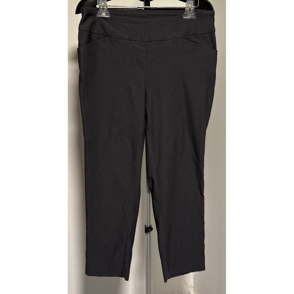 Tribal Womens 16W Gray Pull On Pants Stretch Straight Leg Career Dress Pants